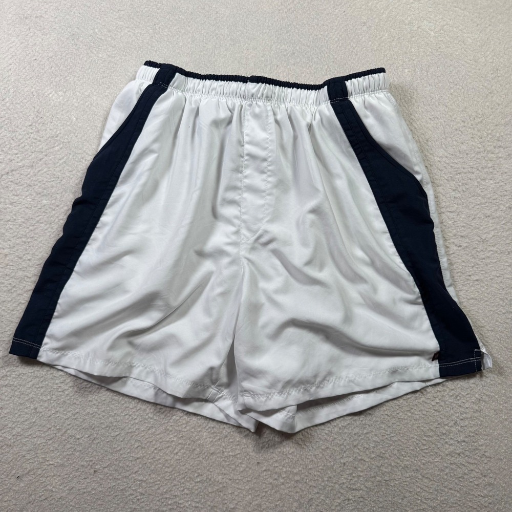Wilson Athletic Shorts Mens Large White Navy Blue Good Sporty Tennis Gym Pocket
